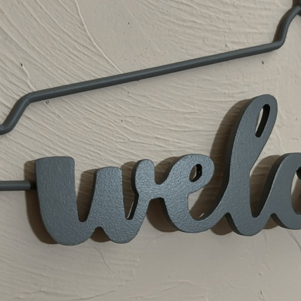Laundry Room Decor Sign Gray Metal Hanger Welcome Store Sewing Craft Room NWT - Picture 6 of 8